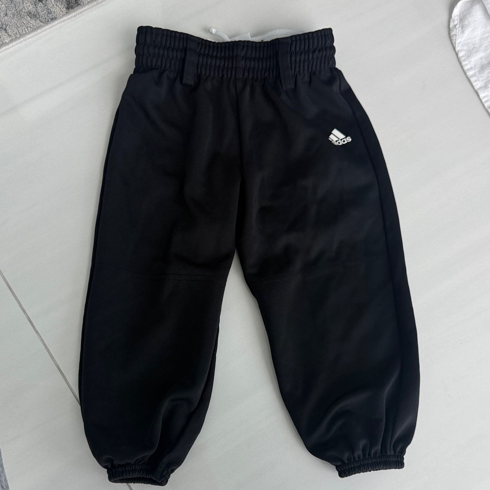 adidas Black Kids ⚾️ baseball Pants with White Logo